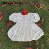 Dziewczyna Summer Dress Baby Girl Powrót z Bowtie Polka Dot Princess Kids Es dla dziewcząt 210702