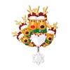 Resina Ciervos personalizados Familia de 2 3 4 5 6 7 y 8 Ornamento de árbol de Navidad 2021 Lindo Santa Ciervos de invierno Año de regalo de invierno Familias Durables Decoraciones de Navidad Set gratis DHL HH21-612