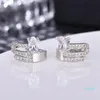 Clip-on Vis Retour Mode Simple Cristal Clip Boucles D'oreilles Pour Les Femmes De Haute Qualité Cuivre Matériel Parti Bijoux Cadeau