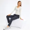 L82 섹시한 여성 스포츠 셔츠 단색 하이 탄성 체육관 요가 탑 달리는 통기성 긴 슬리브 Tshirts 체육관 스포츠웨어 재킷 8514936