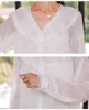 Sexy Spitze Feminine Vintage Damen Top Weiß Chiffon Frühling Frauen Bluse Rüschen Langarm Shirt Weibliche 692G 210420