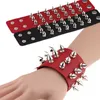 Spike Cuspidal Spikes Cuspidal Unique Stud large Cuisson Cuir Punk Gothic Rock Unisexe Bracelet Bracelet Hommes Bijoux Q0719