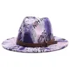 femmes hommes fedoras casquettes panama lettre imprimer chapeaux feutrés en plein air jazz large bord violet rouge unisexe fedora chapeaux