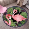 Nordeuropa Flamingo Unicorn Round Carpet Cartoon Living Room Bedroom Kids Play Rug Stol Hängande Korg Cirkel Non-Slip Mat 210330