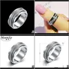 Anelli Drop Delivery 2021 Fashion Titanium Rotate Rotation Men Ring Band Eternity Male For Engagement Wedding Jewelry R4637 Cjksn