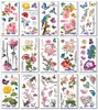 Butterfly 3D Tattoo Flowers Leaf Stickers Temporary for Women Kids Colorful Body Art Tattoos