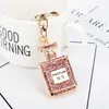 Jewelry Rhinestone Crystal 3 Colors Perfume Bottle Shape Pendant Keychain Gifts Car Handbag Key Holder Party Gift