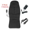 Car Electric Massage Chair Pad Heating Vibrating Back Massager Chair Cushion Home Office Lumbar Pain Relief With Remote Controls