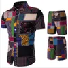Sportsuits Tracksuits Mens Linen Summer Breathable Short Men 'S Design Fashion Shirts+Shorts Tracksuit Set Trending Style M-5XL