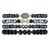 Bohemian Multi Layer Beaded Armband Versatile Stretch Strand Sparkly Crystal Pärlor Wrap Slip-On Manschuff Bangle Set