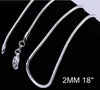 2021 nouveau 2MM 925 collier de chaîne de serpent en argent sterling 16 18 20 22 24 pouces chaînes collier de créateur bijoux en gros prix d'usine