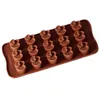 15 Cavity Double Heart Silicone Jelly Moulds Fifteen Holes Ice Cube Tray Heat Resistance Baking Kitchen Chocolate Molds SN5873