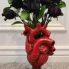 Hart vorm vaas hars bloempot woondecoratie realistische hart standbeeld vaas sculptuur ornament kantoor woonkamer decor 210623