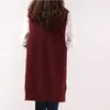 Frauen Pullover Frühling Herbst Koreanische Frauen V-ausschnitt Stricken Lange A-förmige Tasche Weste Pullover Ärmellos 210806