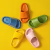 House Children Bath Slippers Comfortable EVA Summer Boys Girls Bedroom Non-slip Home Kids Heel Shoes 210712