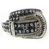 Design Western Bling Diamond Men Belts Clear Crystal Rhinestone Studded Gold Leather Belt Cinto de Strass5882075