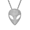 Hip Hop Claw Set CZ Stone Bling Iced Out Solid Alien Pendants Necklaces For Men Rapper Jewelry Drop Pendant282l