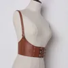 2019 Women's Wide Elastic Leather Belt Casual Corset Belt Shoulder Straps Decoration Waist Belt Girl Dress Suspenders Q0624