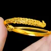 Brazalete de pavo real, pulsera bonita de Dubái para mujer, joyería femenina rellena de oro amarillo de 18k, regalo 8085167