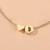 Heart English Initial charm bracelets crystal letter alphabet Gold chains pull adjustable bracelet bangle wristband women fashion jewelry