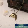 Altın Snitch Kolye Quidditch Fly Ball Antik Bronz Gümüş Renk Kanat Kolye Steampunk Vintage Film Takı Erkekler Toptan Fabrika Fiyat Uzman Tasarım