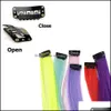 Sztuki włosów Rozszerzenia Produkty 22QUT Długa Rainbow Highlight Kolorowe Klipsy syntetyczne w jednym kawałku Ombre Purple Green Yellow Drop D