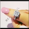 Drop Delivery 2021 925 Sterling Sier Moonso Rings 3 Carat For Women Wedding Engagement Jewelry Anel Aneis Anillos O Pure B1 R213A 7Cjay