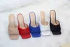 Pantofole New Sexy Tacchi sottili per le donne Scarpe estive Peep Toe 9 Cm Tacco alto Felame Slides Designer Fashion Sandali 220308