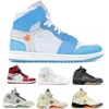 Off Jumpman 5 1 Chaussures de basket Chicago Muslin Sail University Blue High OG X UNC 5s 1s 2021 Hommes Femmes Designer Skateboard Trainers Sneakers