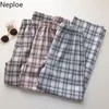 Neploe Plaid Casual Sweatpants Women Summer Elastic High Waist Loose Wide Leg Pant Femme Korean Harajuku Fashion Trousers 4i306 210422