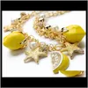 S1551 Модные ювелирные украшения лимонные звезды фруктовые бусинки Charms Chain O986R Bracelets Itzkhh