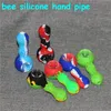 Silicone Bong Pipe Smoking Tobacco Hand Pipes With Bee Patter Non-stick Durable Portable Herb Water bongs