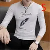 T-shirt à manches longues homme Slim version coréenne de la tendance chemises chemise hommes automne vêtements marée mince 210420