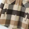 Retro Sweet Plaid Loose Lapel Long Sleeve Single Breasted Chic Female Coat Harajuku Korean Casual Women's Jacket 210507