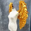 Accessoires de décoration pour fête d'anniversaire de bébé, ailes d'ange dorées, plumes pures faites à la main, artisanat, ailes de fée pour la photographie