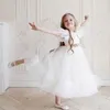 Bloem meisje jurk kinderen bridemaid trouwjurken voor kinderen roze tule jurken 2021 nieuwe meisjes boutique party dragen elegante jurken q0716