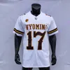 2021 NCAA Wyoming Jersey College 17 Josh Allen Koffie Wit Maat S-3XL Volwassen Jeugd Alle Gestikt Drop Shipping