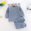 Kid Pajamas Set Boys Girls Cotton-padded Pjs Top and Pants Unisex 3 layers to Keep Thick Warm Clothes Toddler Clothing Clothes 211023