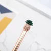 Ballpoint Pens 1 Pieces Lytwtw's Cute Metal Pineapple Pen Interesting School Stationery Office Supplies