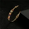 Bangle yoiumit kleuroverdracht koper gouden armband armbanden femme micro diamanten manchet voor vrouwen sieraden feest bruiloft cadeau
