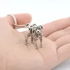 Retro Black Pug Keychain Vintage Silver Plated Dog Animal Key Chain Keyring Bag Charm Women Man Child Pet Lover Gift Jewelry