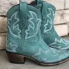 Stivali Ricamo Botas Mujer Caviglia da cowboy in ecopelle per donna Zeppa Tacco alto Stampa serpente Western Cowgirl 2021