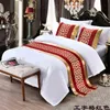 Blue Palindrome lattice Bed Table Runner Chinese Style Bed Flag el Cupboard Bedding Decor for Home Parlor Wedding Room 211117