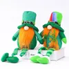 St Patrick's Day Gnome Party Decoration Plush Mr och Mrs Irish Festival Scandinavian Tomte Elf Dekorationer Barngåvor