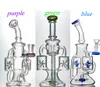 9.4 Inchs Hookahs Klein Recycler Bong Water Pipes Dab Rigs Heady Glass Water Bongs Smoke Pipe With 14mm Bowl
