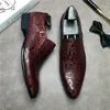 Handgjord carving spänne munkband klänning skor mens burgundy svart äkta läder loafer bröllop affärer formell sko för män