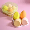 Blender Cosmetic Puff Makeup Sponge con Storage Box Foundation Powder Beauty Tool Women Make Up 4pcs/set Concealer