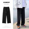 Spring Summer Wijde Broek Men Fashion Trekkoord Casual Streetwear Korean Right Pipe Men's Dress Pants