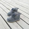 Vinterbarn Äkta läderskor Kids Snow Boots Baby Sheepskin Fur Booties Tjejer Pojkar Vattentät Botas Footwear 211227