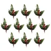 Dekorative Blumen Kränze Weihnachtsfeier Geschenkverpackung Dekor Künstliche Weihnachtspflanze Beere Fake 10 Stück/Set Blumenarrangement Realistische Anstecknadel